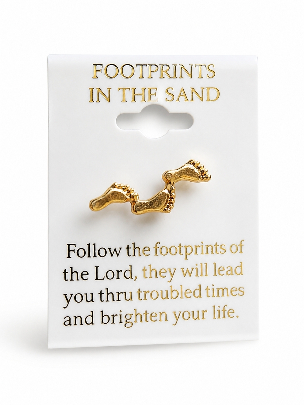 Gold Footprint Enamel Pin - Inspirational "Footprints in the Sand"
